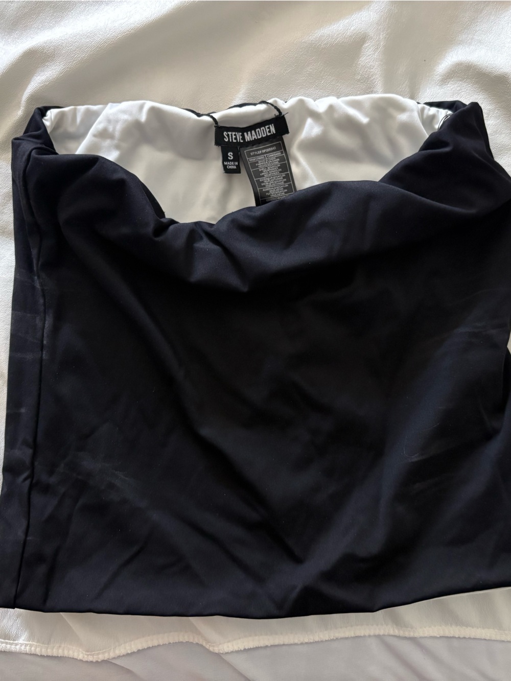 Steve Madden Black and White Reversible Strapless Top